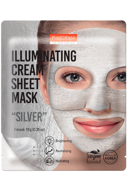 Illuminating cream sheet mask “silver”